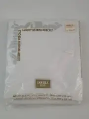 Vintage St Mary's Double Flat White Bed Sheet Percale Polyester Cotton Blend USA