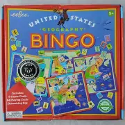 United States Geography Bingo 2018 Complete Eeboo Educational Board/Crumpled Box