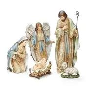Joseph Studio Holy Family Angel and Lamb 5 Piece Nativity Set 21.75 Inch Tall