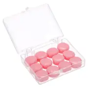 12 Pcs Silicone Earplugs, Ear Plugs for Sleeping Noise Cancelling, Pink