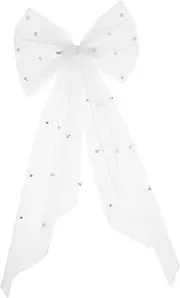 [LIGIGWASH] Mesh Streamers Veils for Women Wedding Bride to Be Veil Wedding Veils for Brides Short Wedding Veil Bridal Veil Bride Veil Bachelorette Party Wedding Veil Short White Pearl