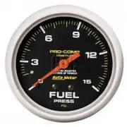 Autometer Pro-Comp 2-5/8in Fuel Pressure Gauge 0-15 PSI Liquid Filled Mechani...