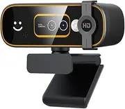 1080P 30FPS Webcam with Wins Hello, Facial Recognition Webcam with Private Cover, Built-in Noise Canceling Microphone, Autofocus Computer Camera, HD USB Web Cam