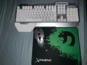 2.4Ghz Wireless Gaming Keyboard and Mouse Combo Rainbow Backlit Full Key Black