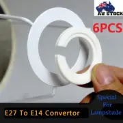 6 PCS of E27 To E14 Lamp Shade Reducer Plate Light Fitting Ring Adapter