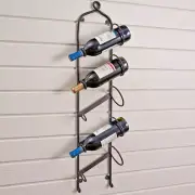 Wall Wine Bottle Holder Rack 5 Bottles Metal Holder