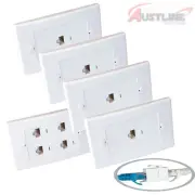 Cat6 RJ45 4x1+1x4 Port 5 Keystone Wall Plates Network LAN Coupler F/F 5KwC6ff