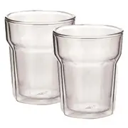 Avanti Nove 250ml Double Wall Glass Cup Latte/Water Mug Glassware Set Clear