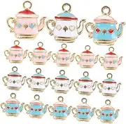 [BEBEMOKO] 30pcs Teapot Pendant Retro Decor Gold Pendant Locket Necklaces An Fittings Teapot Zinc Alloy Pendants Hanging Teapot Decor Charms for Jewelry Making DIY Jewelry Charms