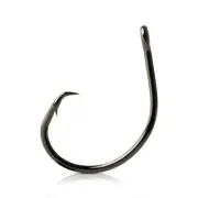 Mustad Demon Circle Hook, in Line, Wide Gap, 1X Fine Wire - Black Nickel-Size 6/