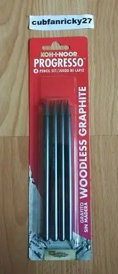 Koh-I-Noor Progresso Woodless Graphite 4-Pencil Set (HB, 2B, 4B, 6B) - New NIP