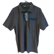 NWT Travis Mathew 77 Prestige Pima Cotton blend Golf Gray Polo Shirt L Mens