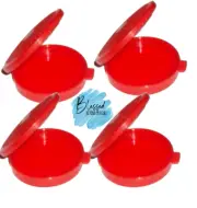 Tupperware NEW Set of 4 Mini Clamshell Pill Keepers Round Pocket Containers Red