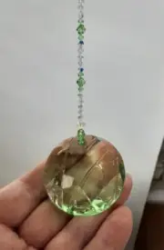 Swarovski Bamboo Green Window Ornament made into a Suncatcher w 100% Swarovski
