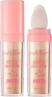 [JHIALG] 3 Colors Face Glitter Highlighter Powder, Highlight Patting Powder Blusher, Fairy for Body bronze ,1