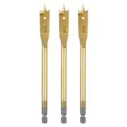 3Pcs Spade Drill Bit 1/2" Paddle Flat Bits Wood Hole Cutter Gold Tone