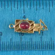 14K Yellow Gold Genuine Natural Red Ruby Clasp