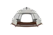 5 Person Pop Up Tent Beach Shelter Camping Instant Dome Family Shade Hiking Sun Rain Picnic Outdoor Waterproof 270x270x150cm Creamy white