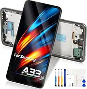 LCD Display for Samsung Galaxy A33 5G A336B - Screen Replacement for Galaxy A33 5G LCD Touch Screen Digitizer SM-A336E A336B A336B/DS Glass Sensor Pannello Assembly Repair Kits (with Frame)