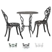 3 Piece Bistro Set Cast Aluminium Outdoor Dining Furniture Multi Colours vidaXL
