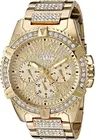 Guess Elegant Stainless Steel Gold-Tone Crystal Bracelet Watch