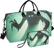 [ZRYSMY] Monster Gothic Forest Duffel Bag for Traveling, Travel Bag Gym Bag, with Multiple Interior Pockets Shoulder Weekender Bag for Women Men with Toiletry Bag 20.5L x 1.9W x 13.8H, Multi-Colored