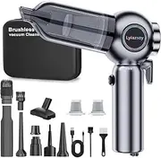 Lyiazsoy Car Vacuum Cleaner,22000PA Handheld Vacuum Cordless with Brushless Motor, 6 in 1 Car Window Breaker and Seatbelt Cutter, Vacuum Cleaners for Home Pet PC Cleaning (Silver)
