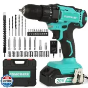 COMOWARE 20V Cordless Drill, Electric Power Drill Set with 1 Battery and Char