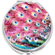 Peacock Feathers Compact with Mirrors - Perfect for your Pocket or Purse