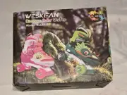 Weskifan Green Dinosaur Roller Skates Size US Kids 10-13j Lighted Wheels NEW