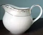 Royal Doulton Epiphany Creamer Holds Saucer Platinum Vine 8oz. NEW No Box