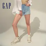 GAP 女裝 淺色毛邊牛仔短褲-水洗藍(853141)