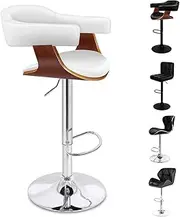 [ALFORDSON] Bar Stool Adjustable Kitchen Barstool Joan Swivel Counter Dining Chair in 61-82cm Seat Height with Anti-Slip Floor Protector Barstool Furniture for Home Bar Countertop (White)