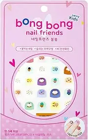 Bong Bong Non-Toxic Nail Art Stickers for Kids 3-7yo - Colorful, Cute, Super Hero, Glitter - Long Lasting (30 Stickers) - Sweet Macaron