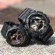 【CASIO 卡西歐】G-SHOCK x BABY-G 冬季圓舞曲情人對錶/黑(GA-110RG-1A+BA-110XRG-1A)