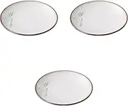 Set of 3, White Tenmoku Barley 8.0 Plates, 9.8 x 1.5 inches (25 x 3.7 cm) | Round Plate (Medium) Setomonohonpo