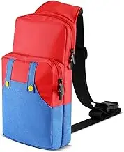 TNP Switch Bag, Travel Bag Compatible with Nintendo Switch/Switch OLED/Switch Lite (Mario) Shoulder Bag Travel Portable Carrying Backpack for Games Accessories Console & Dock Charger