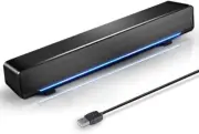 New PHISSION USB Powered Wired Sound Bar Dual Computer Speakers