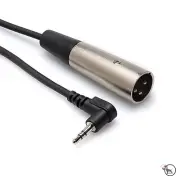 Hosa XVM-115M Microphone Cable Right-angle 3.5 mm TRS to XLR Male Wire 15 ft