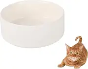 Ceramic Cat Bowl - Whisker Friendly Feeding and Water Bowl for Cats and Small Dogs - Heavy Anti-Tip Over, Spill Proof Pet Dish - 16.23 oz / 480 ml - White