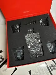 NEW Ashcroft Iceberg Decanter & Glasses For Whiskey Scotch Set in Box Present