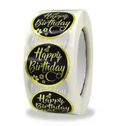 500PCS/roll Happy Birthday Thank You Sticker Labels Sealing Golden Paper Sticker Stationery & Office Supply Decoration Scrapbooking