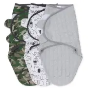 Camo & Elephant Swaddles 3 Pack Swaddle Blanket Set - 0-3 Months The Peanutshell