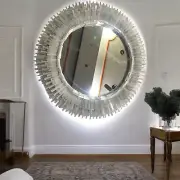 21" Luxury Selenite Mirror – Unique Crystal Wall Accent for Stylish Home Decors