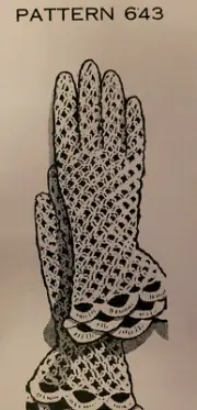 643 Vintage GLOVES Pattern to Crochet (Reproduction) S-M-L