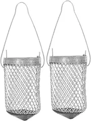 GANAZONO 2pcs Bait Cage Fishing Device Fish Cage Carp Fishing Bait Trap Cage Fishing Bait Traps Bait Trap Fishing Equipment Fishing Bait Holder Bait Bowl Fish Trap Cage Silver Iron