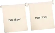 2pcs Hair Dryer Storage Bags Large Canvas Drawstring Pouch for Travel Home Use Dustproof Stylish Design Durable Cotton for Hair Styling Accessories