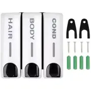 Bathroom Shower Soap Shampoo Gel Dispenser Pump Wall 1050ml White - 3x