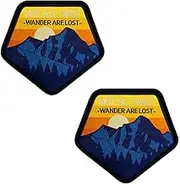 2 PCS NOT All WHO Wander are Lost Patch,Cool Vintage Adventure Embroidered Patch,Funny Biker Patch,Outdoor DIY Decor Morale Patch,Hook & Looped for Backpacks, Vests, Jackets, Jeans, Clothes