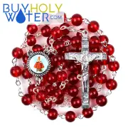 Blessed Silver & Glass Rosary Beads Religious Necklace Crucifix Jesus Holy Rare!